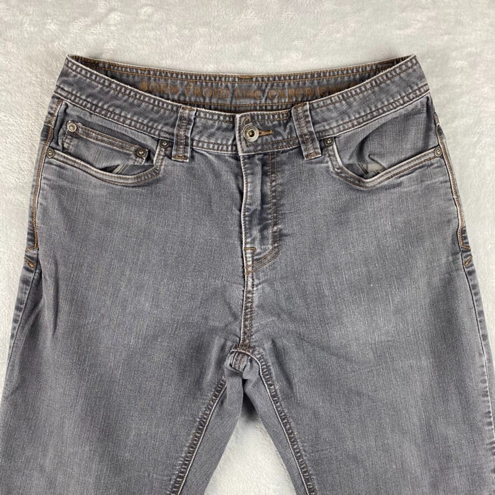 Prana Jeans Mens 30x32 Gray Slim Fit Straight Distressed Stretch Denim